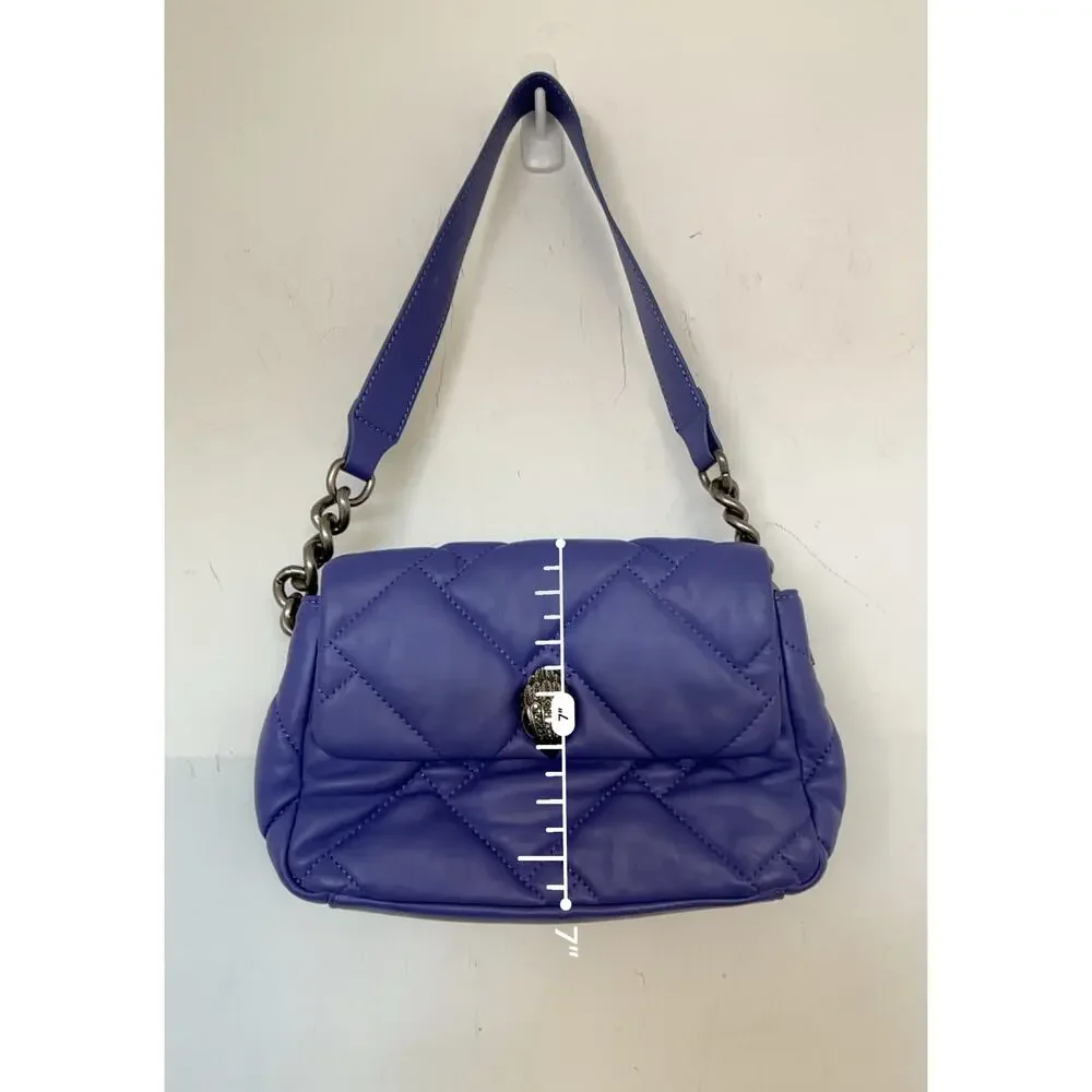 KURT GEIGER LONDON MEDIUM LILAC KENSINGTON SOFT SHOULDER BAG